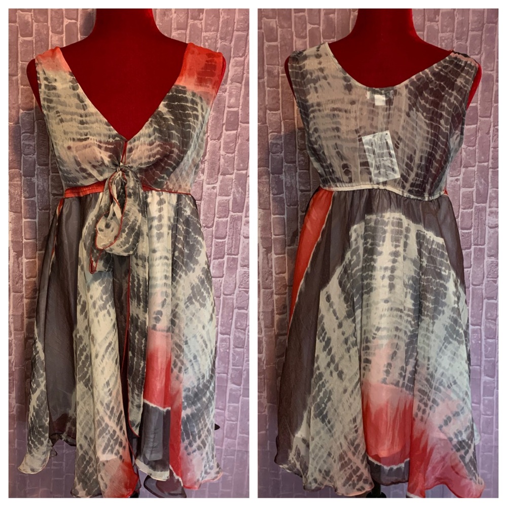 NWT Pixie Boutique Brand Chiffon Tie-Dye Dress